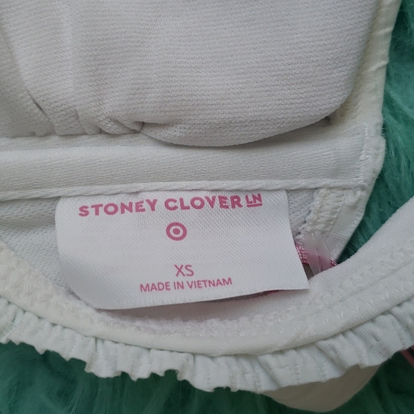 NWT Stoney Clover Ln women's white ruffle swim top - Picture 5 of 8